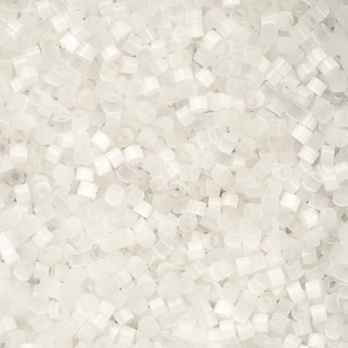 John Bead 25g Cylin Beads Crystal Silk Satin 11/0 Glass Cylindrical Seed Beads for Jewelry Bracelets Necklaces Earrings Making Embroidery - color: Transparent Crystal Silk Satin