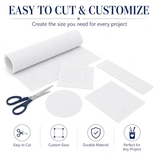 Needlepoint Canvas, 20" X 18", 13-mesh White Needlepoint Canvas Embroidery Blank White Cotton - color: White 13-mesh
