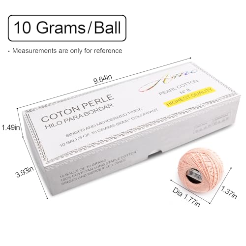 Size 8 Double Mercerized Egyptian Long Staple Cotton Pearl Thread Ball 10 Grams 87 Yards Embroidery Thread 10 per Box for Crochet Hardanger Cross Stitch Hand Embroidery (Set Black and White) - color: Set black and white