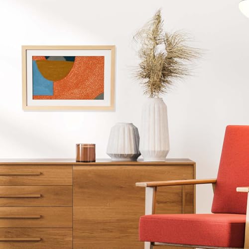 Abstract Embroidery in Wood Frame