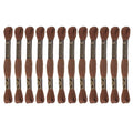 HARFINGTON 12 Skeins Embroidery Floss 8m Each Egyptian Long Fiber Cotton Cross Stitch Thread 26S/2x6 for Embroidery Projects Bracelet, Brown - color: Brown