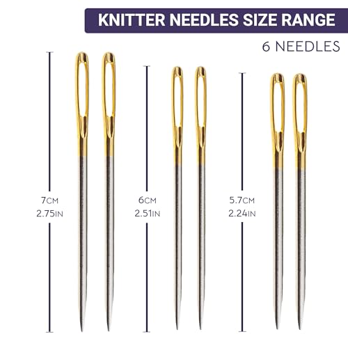 The Quilted Bear Gold Eye Knitters Sewing Needles, Assorted Sizes - size: Knitters Needles Assorted
