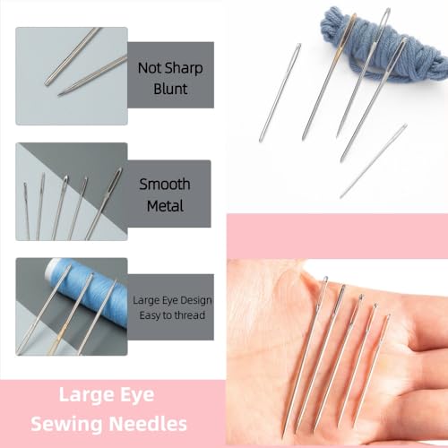 48 Pcs Yarn Needles Set,Curved Darning Needles for Yarn,Plastic Needles for Yarn,Tapestry Needle Weaving Knitting Sewing Needle