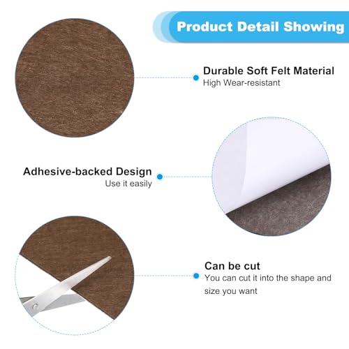 PATIKIL 8x6 Inch Lamp Base Felt, 5Pack 2mm Thickness Rectangle Felt Furniture Pad Soft Adhesive Non-Slip Anti-Scratch Backed Felt for Lamp Furniture DIY Craft, Coffee - color: Coffee, size: 8x6 Inch