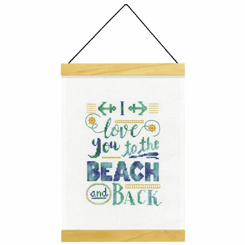 Dimensions 'To The Beach and Back' Counted Cross-Stitch Kit for Beginners, 14 Count White Aida, 8''L x 11.5H'' - color: To the Beach and Back