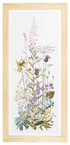 Thea Gouverneur - Counted Cross Stitch Kit - Wild Flowers - Aida - 16 Count - Embroidery Kit for Adults - DMC Embroidery Threads and Other Cross Stitch Supplies Included - 821A - color: 821A Aida