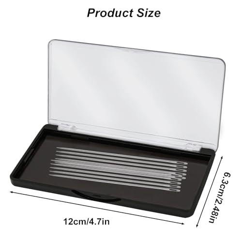 Magnetic Needle Holder Case with Clear Lid, Sewing Needle Organizer Box with Snap Closure, Strong Built-in Magnet Secures Pins Under 10.5cm, Craft Supplies Storage Gift for Sewers