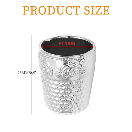 Coufce 4 Pcs Silver Metal Sewing Thimble - color: Silver