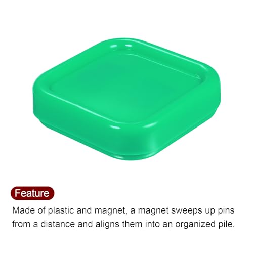 HARFINGTON Magnetic Pin Cushion Square Sewing Pin Holder Green - color: Green