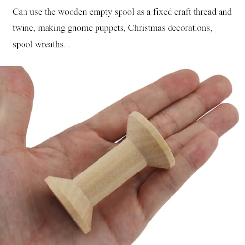 HAHIYO 2.36Inch/6cm 4PCs Natural Wood Unfinished Wooden Empty Thread Spool Smooth Wire Weaving Bobbin Textile Bobbin Rotatable Spool for Crafts DIY Art Education - color: Wood Color, size: 2.36Inch-4P
