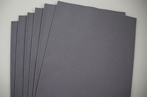 KCS 4/6 pc of 12" x 18" 18CT Counted Cotton Aida Cloth Cross Stitch Fabric (6 pc, Light Steel Grey) - color: Light Steel Grey, size: 6 pc