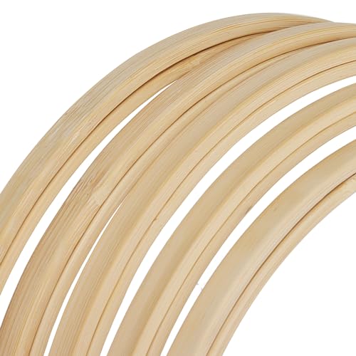 SENJEOK 20 PCS 8 Inch Bamboo Embroidery Hoop, 20cm Cross Stitch Circle Ring for Craft Sewing, DIY Project, Decoration