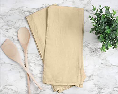 RUVANTI Flour Sack Towels 12 Pack 28”x28”, 100% Cotton Ring Spun – Camel - color: Camel, size: 12 Pack