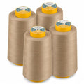AK Trading 4-Pack Camel All Purpose Sewing Thread Cones (6000 Yards Each) of High Tensile Polyester Thread Spools for Sewing, Quilting, Serger Machines, Overlock, Merrow & Hand Embroidery. - color: CAMEL