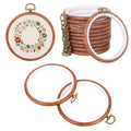 10 Pcs 4 Inch Mini Embroidery Hoops, Imitated Wood Round Frame Set for DIY Beginners, Cross Stitch Display, Handmade Gift for Christmas Home Decor - size: 4 inch