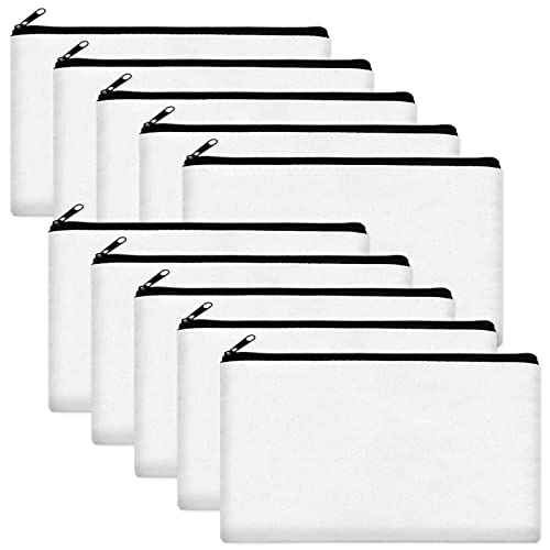 Legigo Blank Canvas Bags Zipper Pouch Makeup Bags Pencil Pouch Bulk - color: Off White