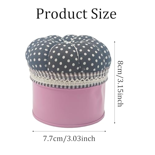 pson Pumpkin Shaped Pin Cushion with Storage Box, Cute Sewing Needle Holder for Quilting, DIY Crafts, Needlework, Sewing(Black with Spotted) - color: Black