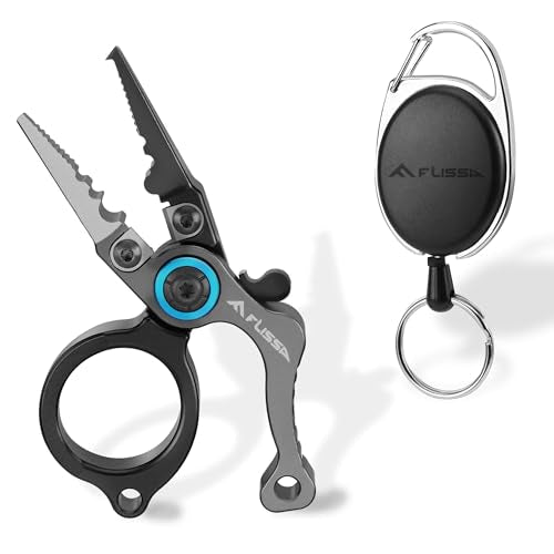 FLISSA Mini Fishing Pliers with Fly Fishing Zinger Retractor
