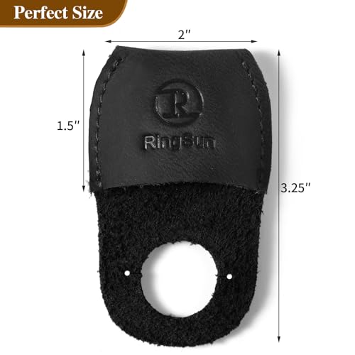 RingSun Thumb Guard Wood Carving Tools, Leather Finger Protector, Handmade Carpenter Working Carving Kit Accessories - color: Black