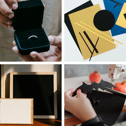 10 PCS Sticky Felt Sheets, Self Adhesive Felt Sheet - color: Black