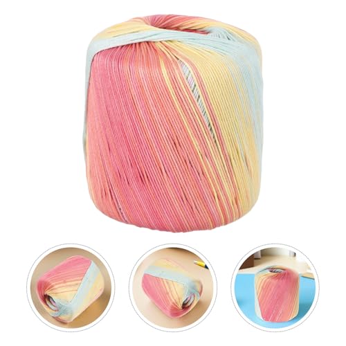 Healifty Rainbow Cotton Yarn Gradient Lace Thread for Hand Knitting Crochet Embroidery DIY Scarf Hat Shawl Sweater Blanket 1 Roll