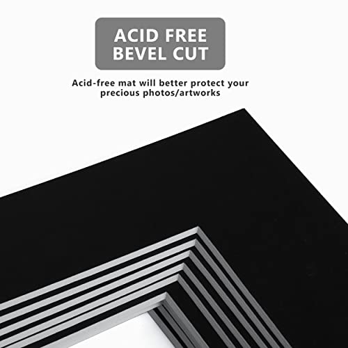 Somime 10 Pack Black Acid Free Precut Picture Mats 16x20 for 11x14 Photos - size: black 10pc precut 16x20