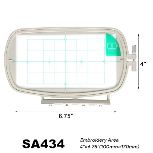 Sew Tech Embroidery Hoop for Brother, 4x6.75in 100x170mm SA434 EF71 Frame - size: 4" x 6.75" - SA434