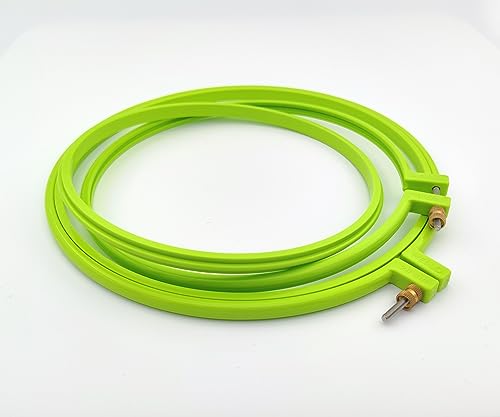 Maker Susan Plastic Embroidery Hoop, Hello Series Cross Stitch Hoops for Beginners, Punch Needle Hoop, Embroidery Frames for Sewing, Needlework, Embroidery Projects (Neon Green, 2 Pcs Set) - style: Neon Green