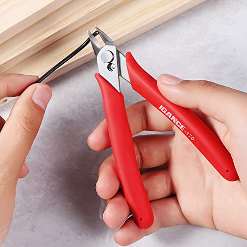 IGAN-170 Wire Cutters, Precision Electronics Flush Cutter, One of the Strongest and Sharpest Side Cutting pliers with an Opening Spring, Ideal for Ultra-fine Cutting Needs. - size: Pack 1