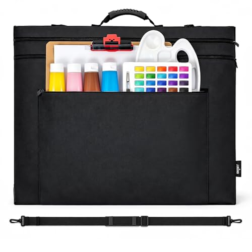 JJRING 20x26 Art Portfolio Tote Bag With Shoulder Strap, Black - size: 20''*26''