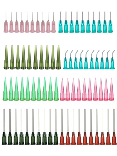 80 Pcs 8 Size Blunt Needles – 1.5 Inch & 0.5 Inch, Luer Lock Blunt Needle, Precision Applicator for Adhesive Glue, Industrial & Syringe Use
