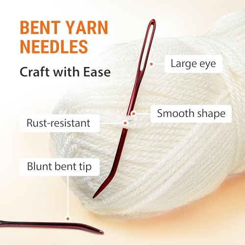 50 Large Eye Blunt Tapestry Needles and 20 Bent-Tip Tapestry Needles - Total 70 Easy to Thread Needles, Ideal for Sewing, Crafting, Darning, Embroidery, Knitting and DIY