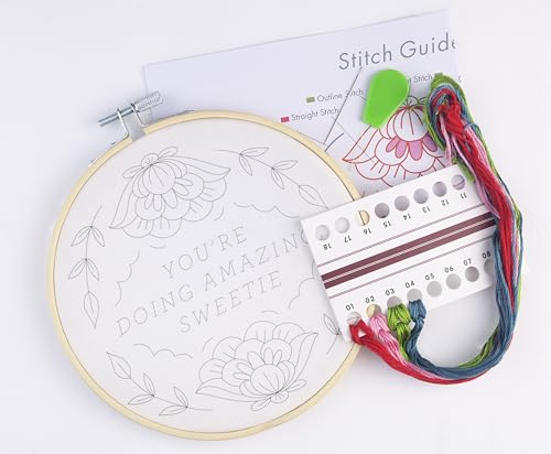 FUNATIC You're Doing Amazing Sweetie Cute Embroidery Kit for Adults - color: You're Doing Amazing