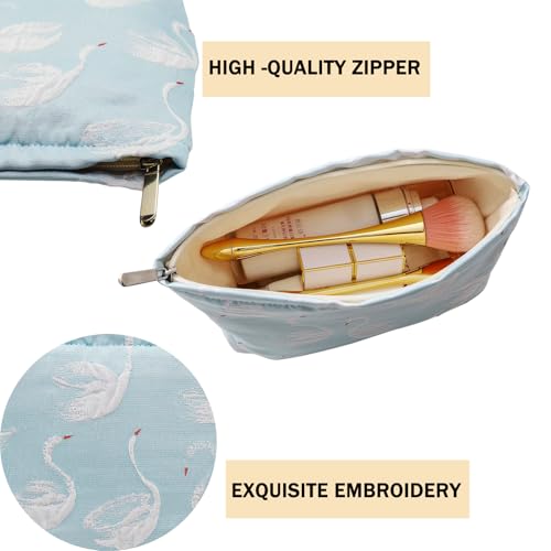 getgto 2 Pcs Makeup Bags, Large Cosmetic Bag Travel Toiletry Bag - color: Swan