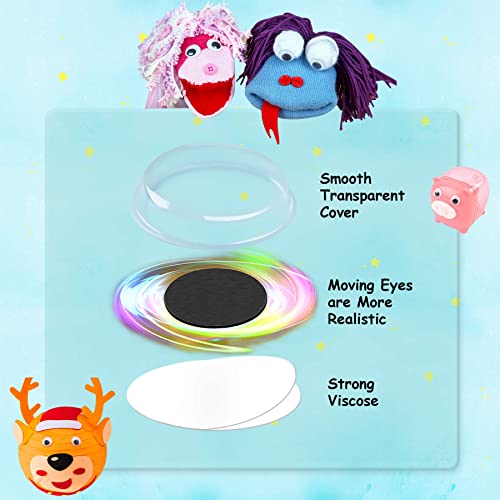 FEBSNOW 200Pcs 15mm Googly Wiggle Eyes Self Adhesive for DIY Crafts - size: 15mm