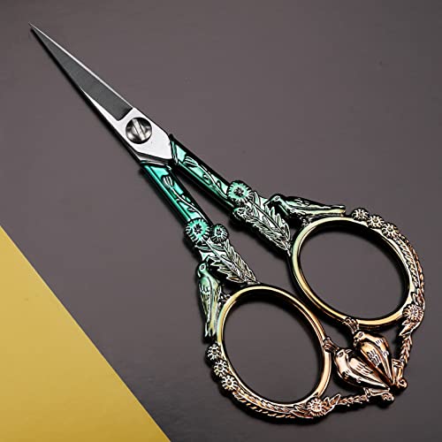 YOUGUOM Precision Embroidery Scissors, Sharp Sewing Scissors - color: Gold Green