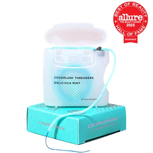 CocoPlush Floss Threaders by COCOLAB, Mint Scent, 30ct, 1-Pack
