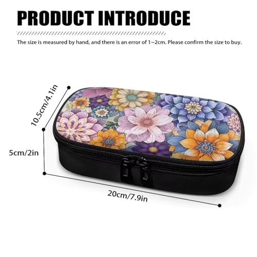 Bohemian Flower Diabetic Supplies Bag Carrying Case Organizer For Diabetes Testing Kit, Blood Glucose Monitor Kit with Meter, Blood Sugar Test Strips, Lancets, Lancing Device, Alcohol Wipe - color: Bohemian Flower