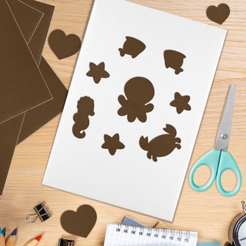 10PCS Brown Self Adhesive Felt Fabric Sheets Sticky Felt Sheets for Craft Supplies Art Home Making（8.3" x 11.8"/20 x 30cm） - color: Brown