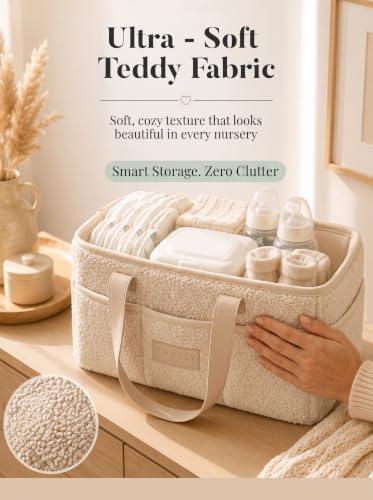 Baby Diaper Caddy Organizer with Waterproof Changing Pad, Beige - color: 3/ Beige Diaper Caddy with Changing Pad