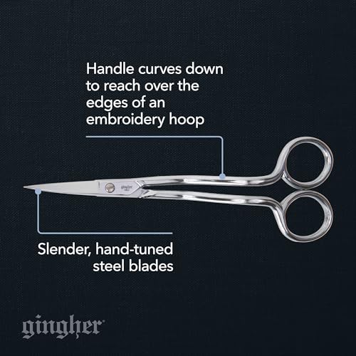Gingher 6" Double-Curved Embroidery & Applique Scissors for Crafting - style: 6" Embroidery - Double Curved