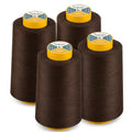 AK TRADING CO. 4-Pack Brown All Purpose Sewing Thread Cones (6000 Yards Each) of High Tensile Polyester Thread Spools for Sewing, Quilting, Serger Machines, Overlock, Merrow & Hand Embroidery - color: BROWN