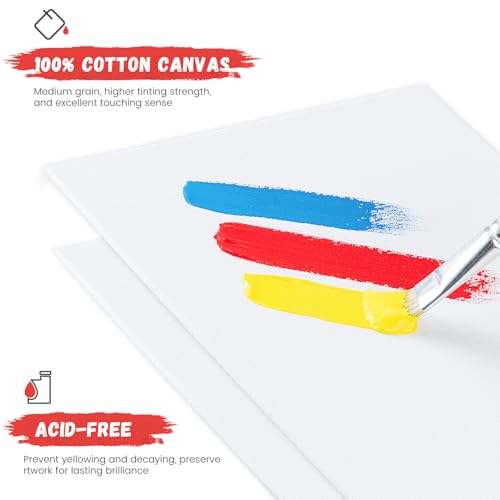 Simetufy 12 Pack 9 x 12 inch Canvas Boards for Painting Canvas Panels - size: 9"x12"