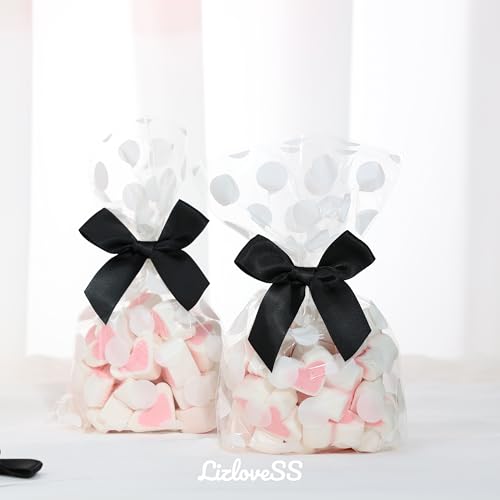 Self Adhesive Black Satin Ribbon Bows for Crafts 3", 50 Pack - color: Black