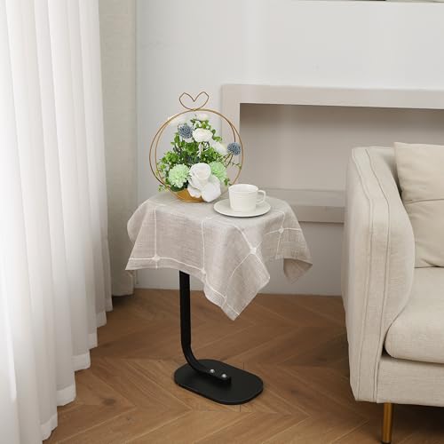 Gernaice Small Square Tablecloth Plaid End Table Cloth 24" x 24" 2PCS Brown - color: Brown, size: 2 Packs Small Square 24 x 24 inch