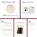 artcici Embroidery Kits Plant Flower Letter J Patterns for Beginners Adults, Full Range Embroidery Starter Kits Cross Stitch Needlework Supplies (Letter J) - color: Letter J