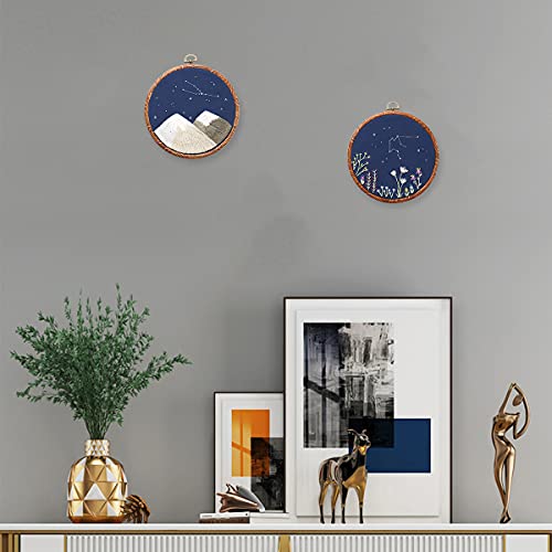 8 Pcs/Set Mini Embroidery Hoops 3 Inch Round Imitated Wood Plastic Display Frame Reusable Circle Cross Stitch Hoop Ring for Art Craft Sewing and Hanging Ornaments Home Decor