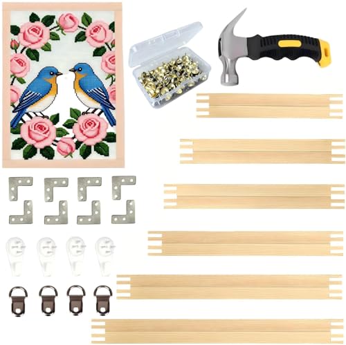 12Pcs Wooden Needlepoint Stretcher Bars for Embroidery Canvas Art Crafts