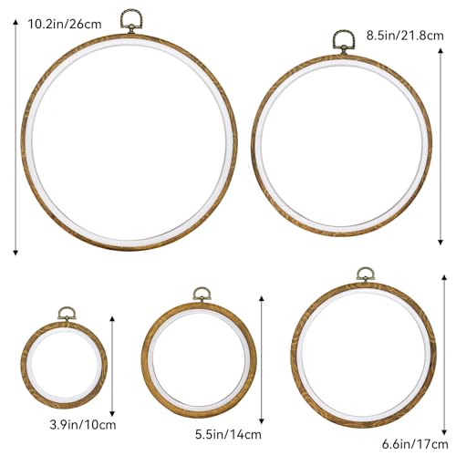 Faylapa 5Pcs 3.9 inch to 10 inch Round Embroidery Hoop Set - size: 5pcs Round