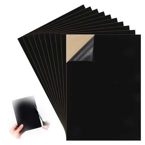 10PCS Black Felt Sheets with Self-Adhesive Backing,Soft Felt Fabric, Durable and Wear-Resistant for Crafts, Jewelry Box Lining, Home Décor, and DIY Projects (8.3"x11.8") - size: 10 PCS